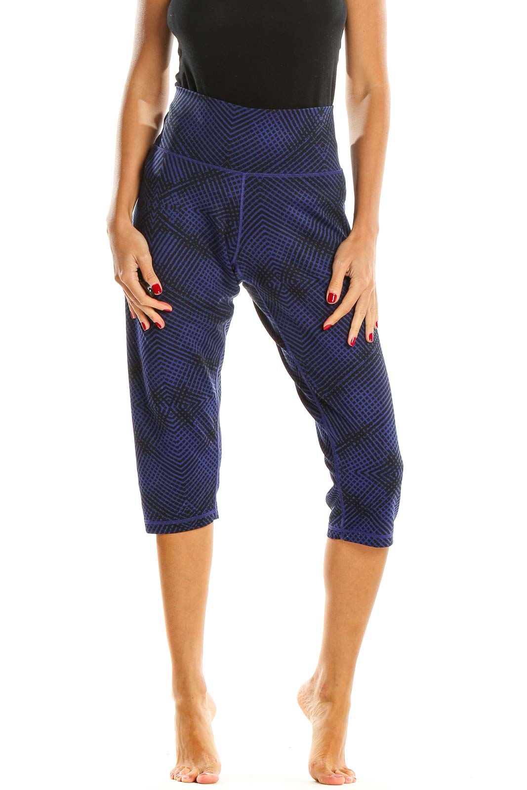 Blue Activewear Cropped Leggings Front
