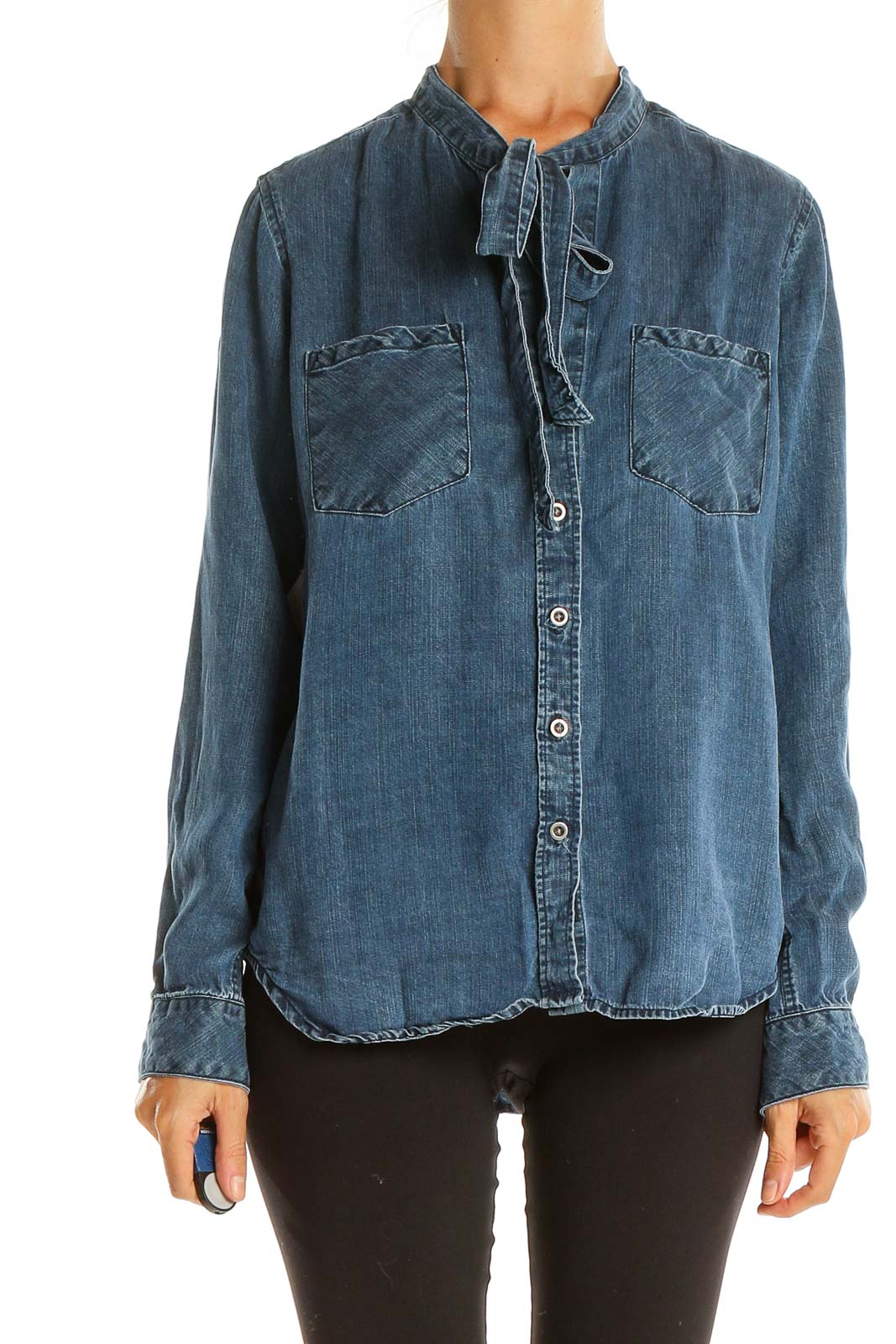 Blue Chambray All Day Wear Top Front