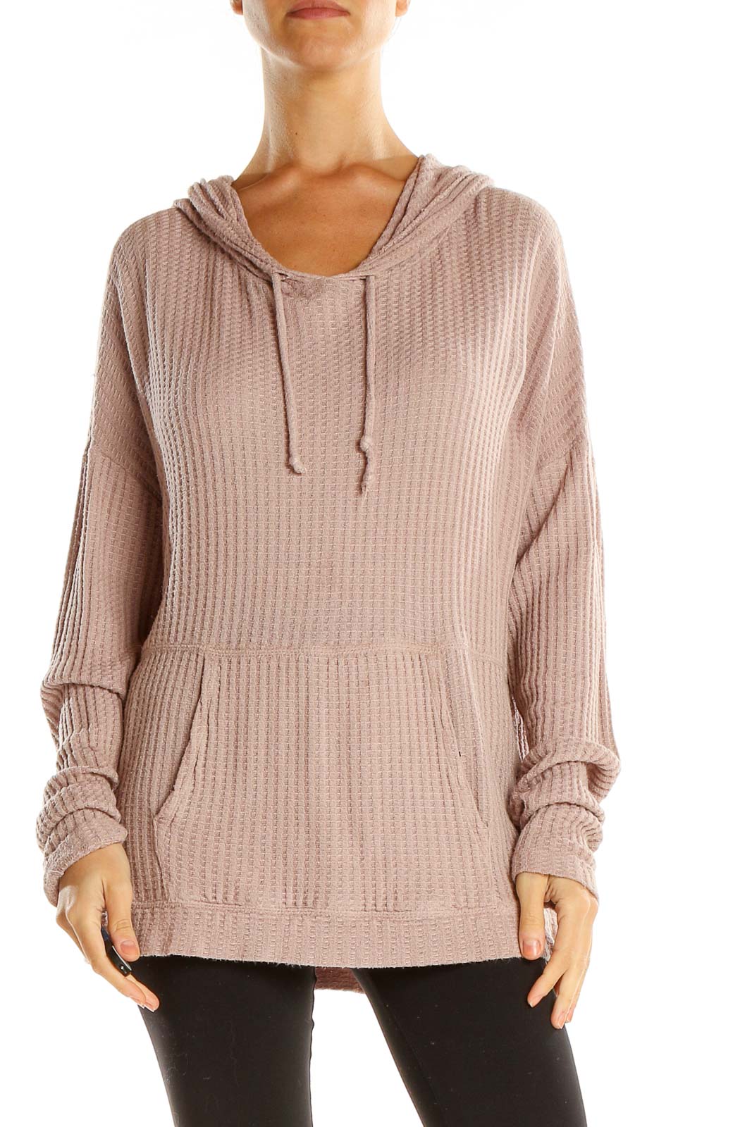 Pink Textured All Day Wear Sweater Front
