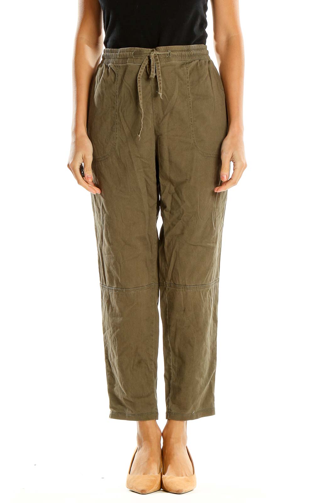 Brown Casual Cargos Pants Front