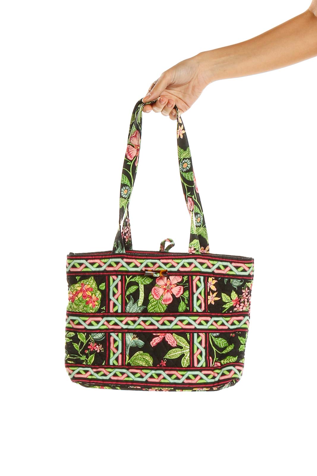 Multicolor Tropical Print Shoulder Bag Front