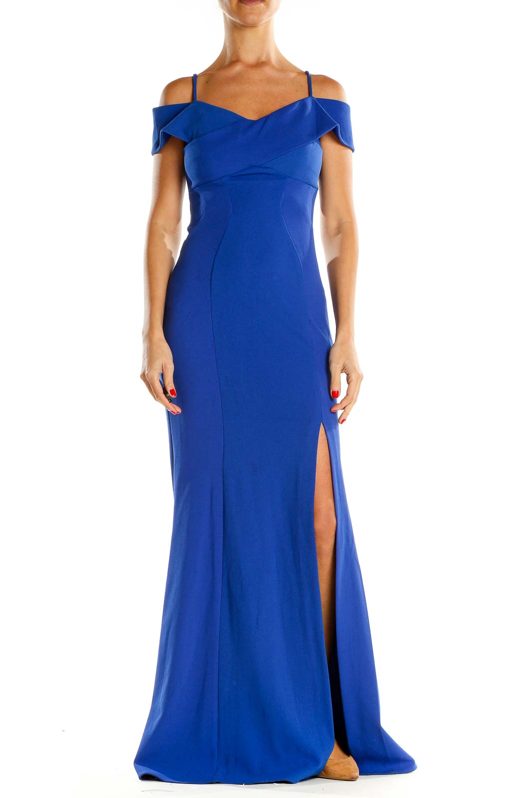 Blue Cocktail Evening Mermaid Dress Front