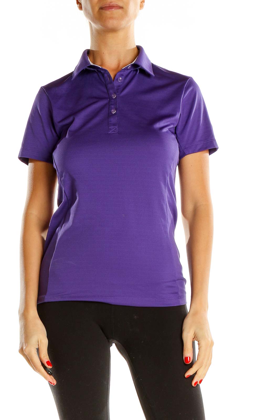 Purple Polo Top Front