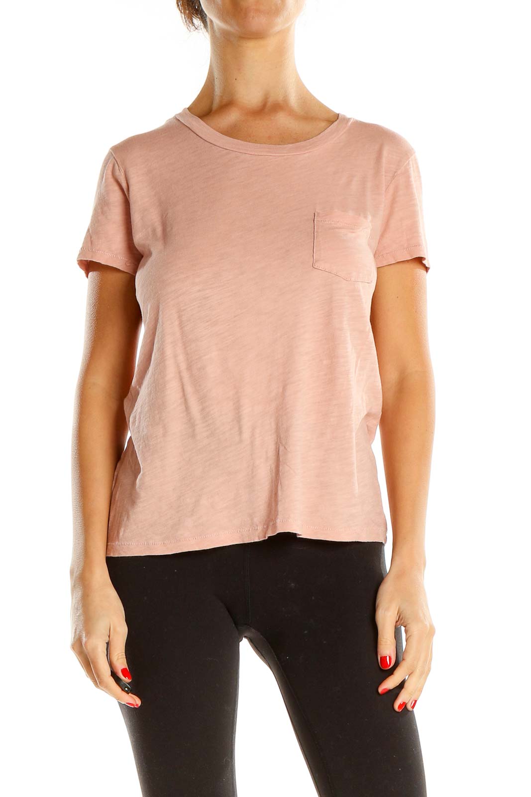 Pink Casual T-Shirt Front