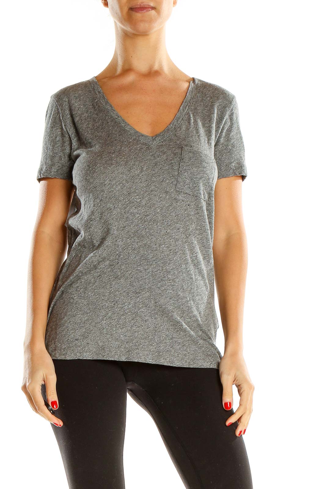 Gray Casual T-Shirt Front