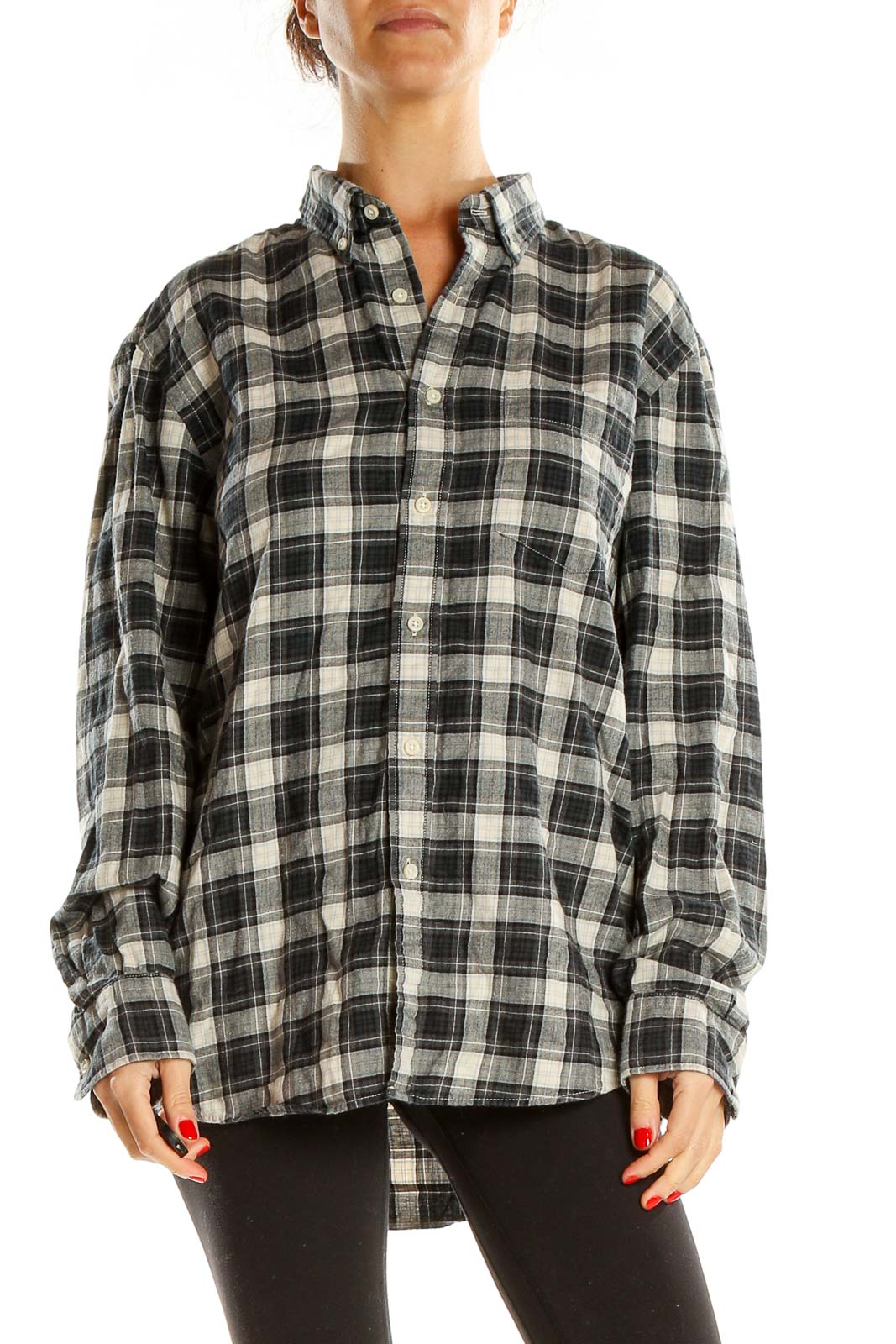 Black Checkered All Day Wear Flannel Front