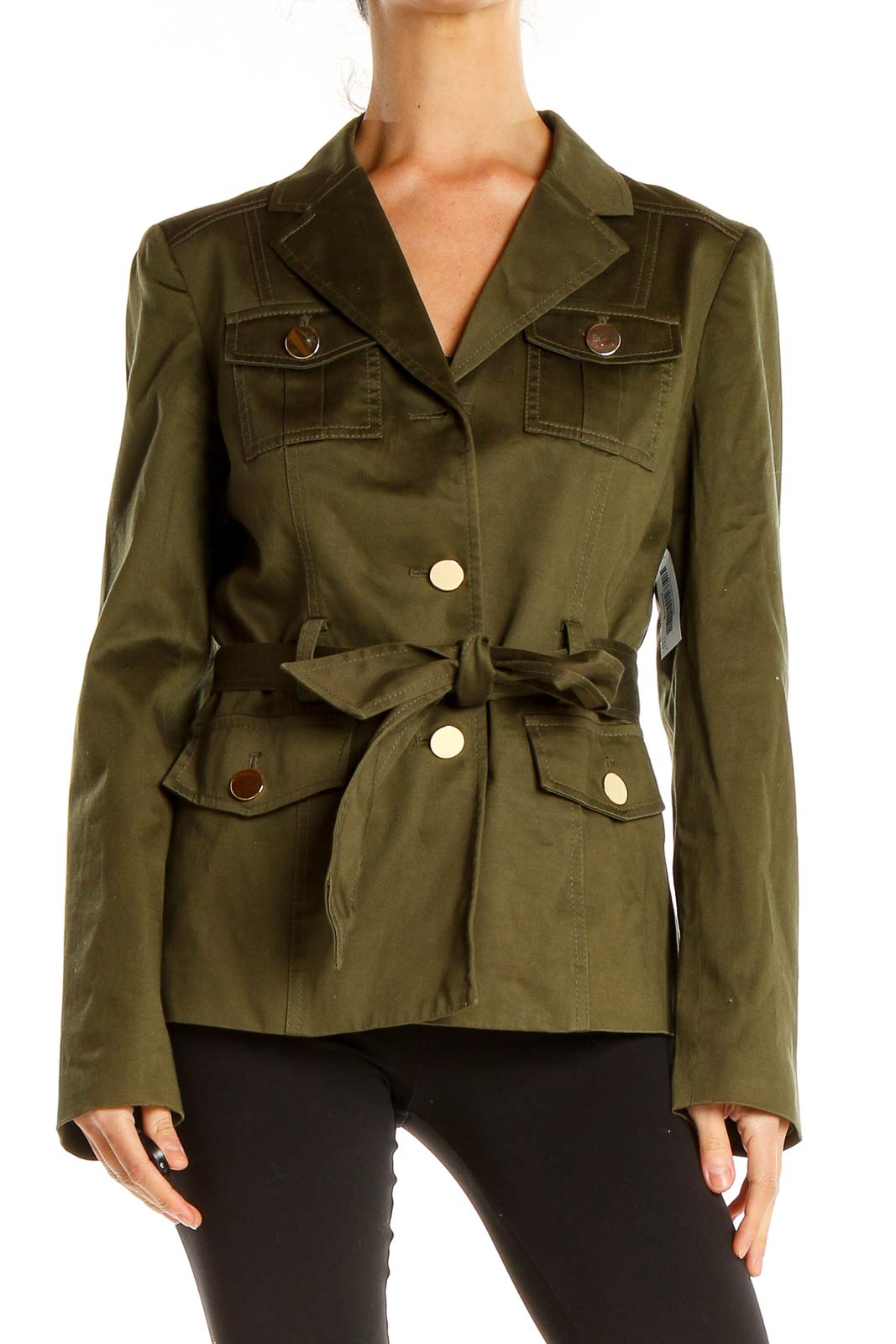 Green Military Jacket Front