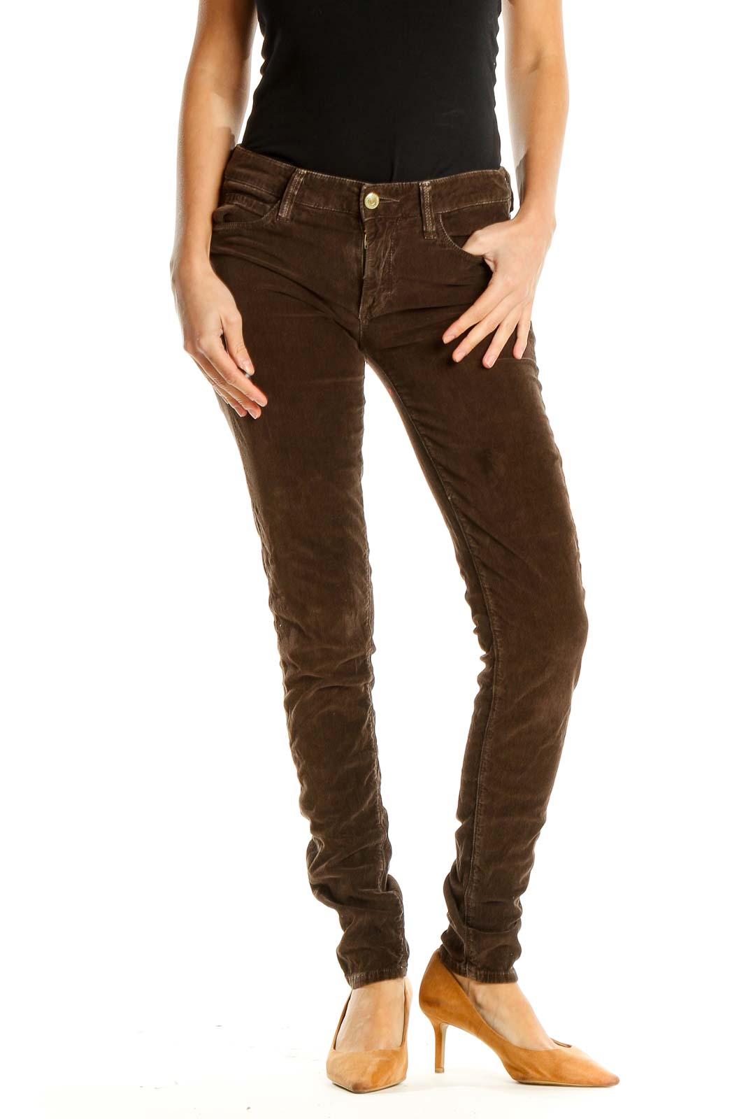 Brown Skinny Jeans Front