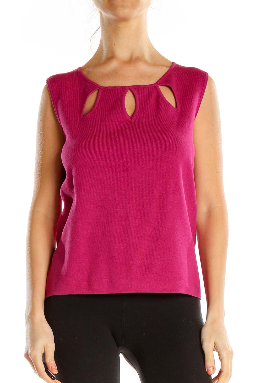 Pink Top With Cutout Detail Front