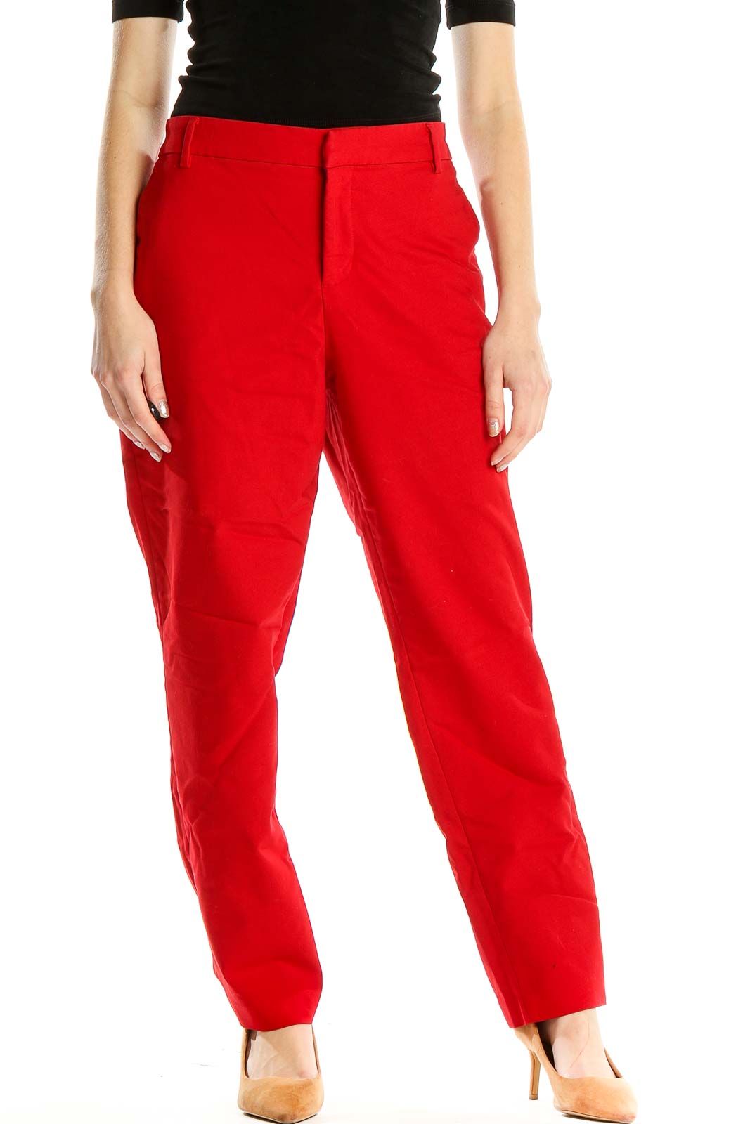 Red Classic Trousers Front