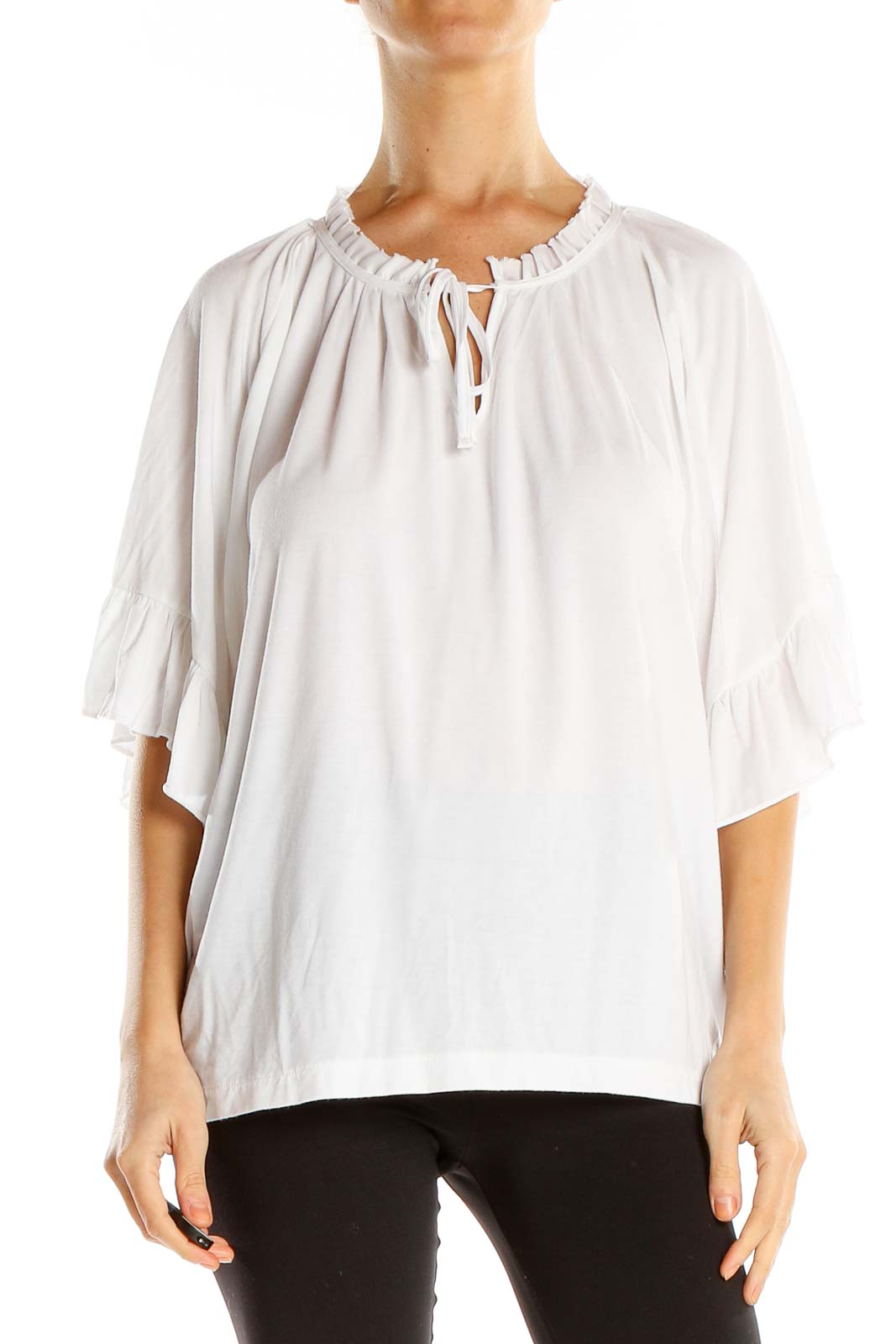 White Classic Blouse Front