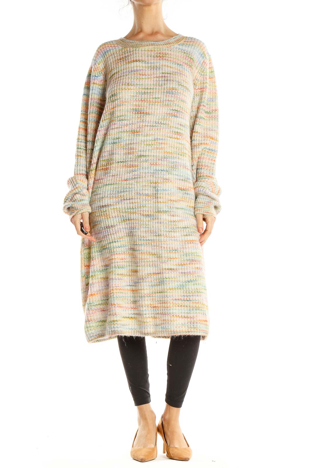 Beige Day Sweater Dress Front