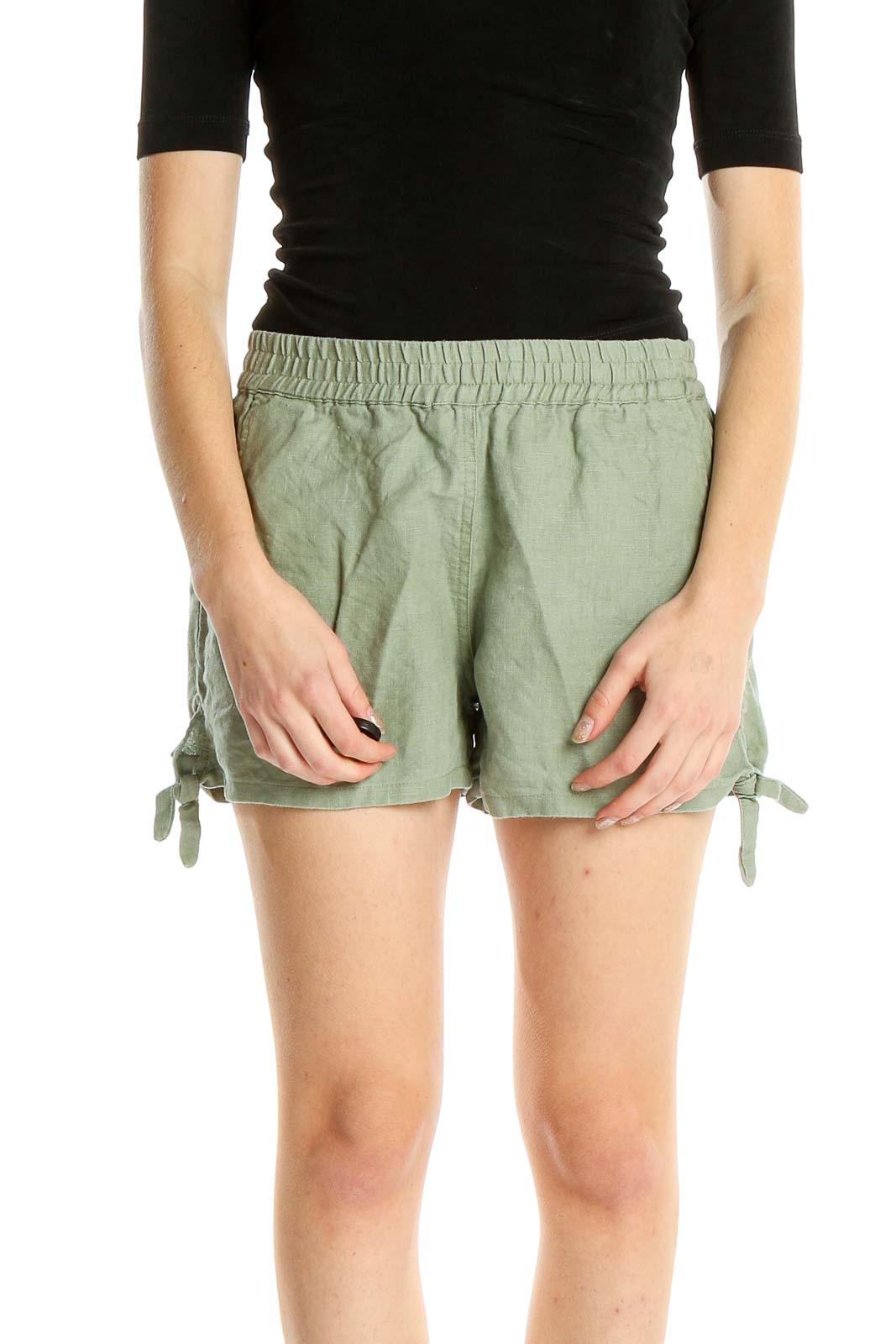 Green All Day Wear Shorts Front
