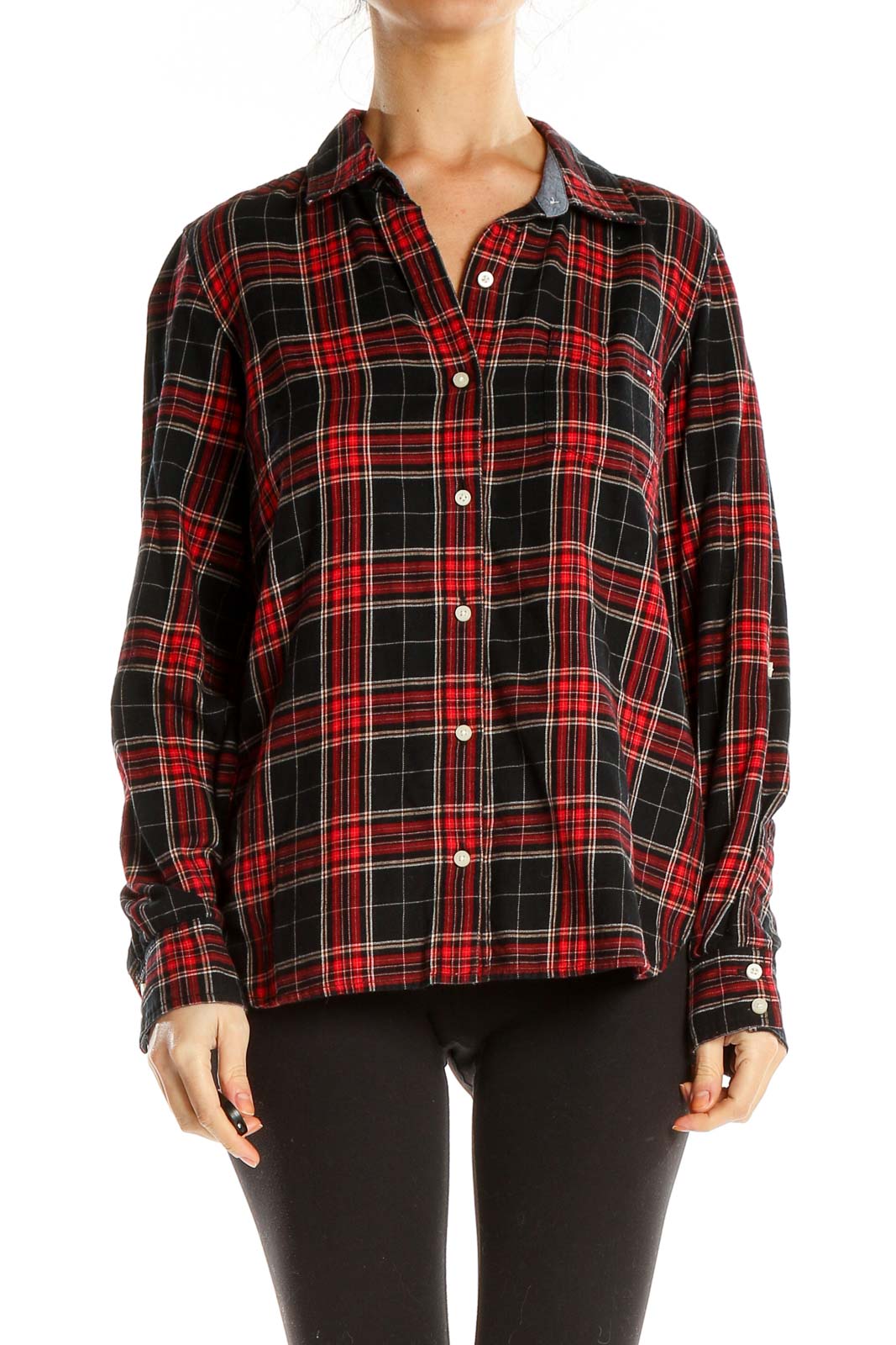 Red Checkered All Day Wear Shirt Front