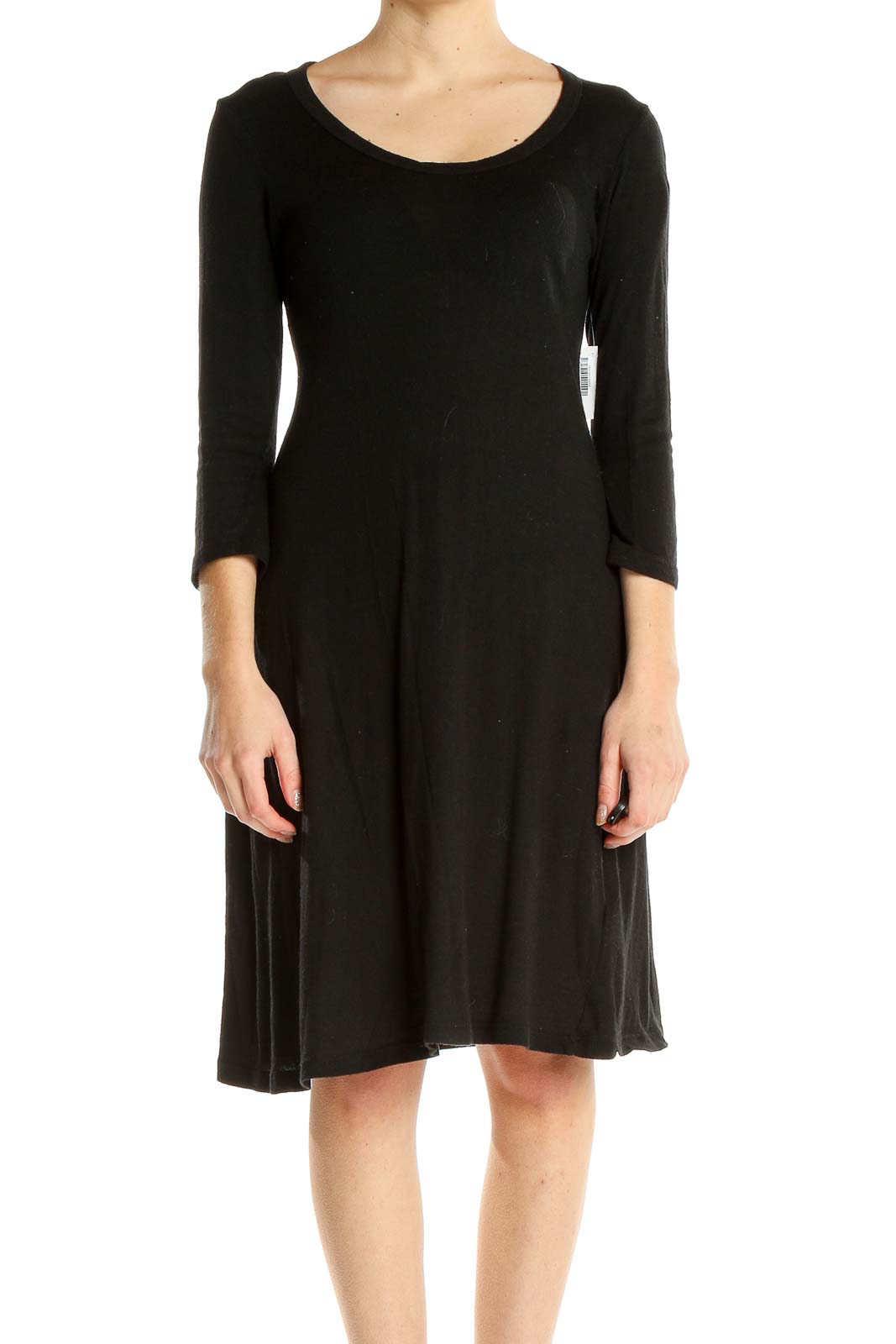Black Classic Fit & Flare Dress Front