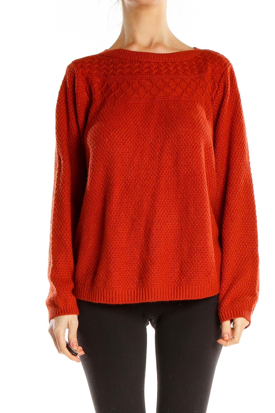Orange Classic Sweater Front