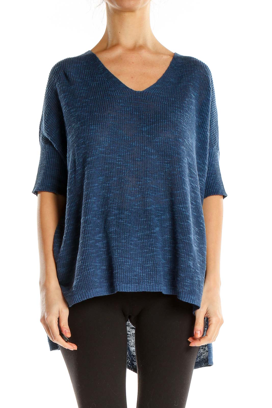 Blue Heathered All Day Wear Top Front