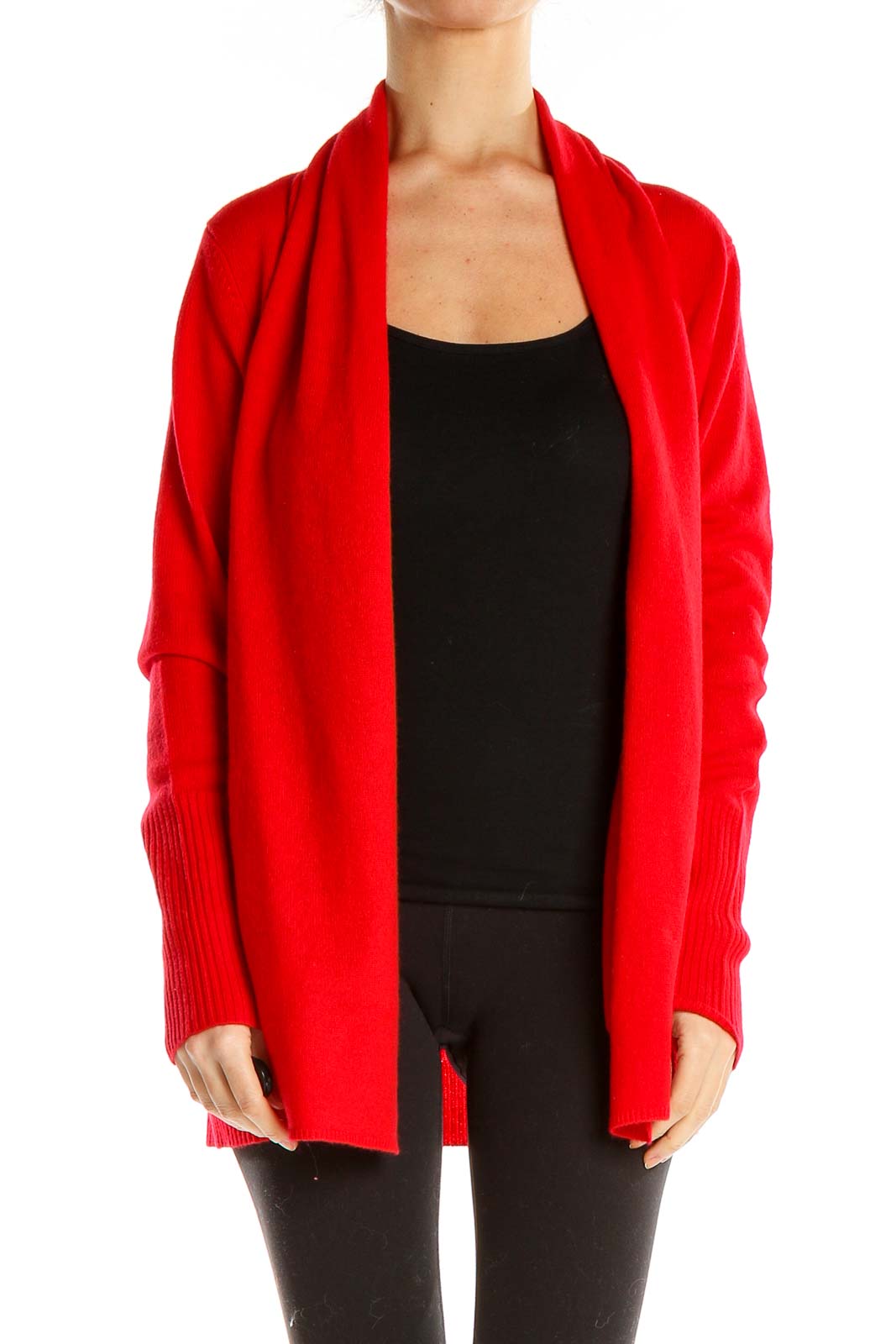 Red Cardigan Front