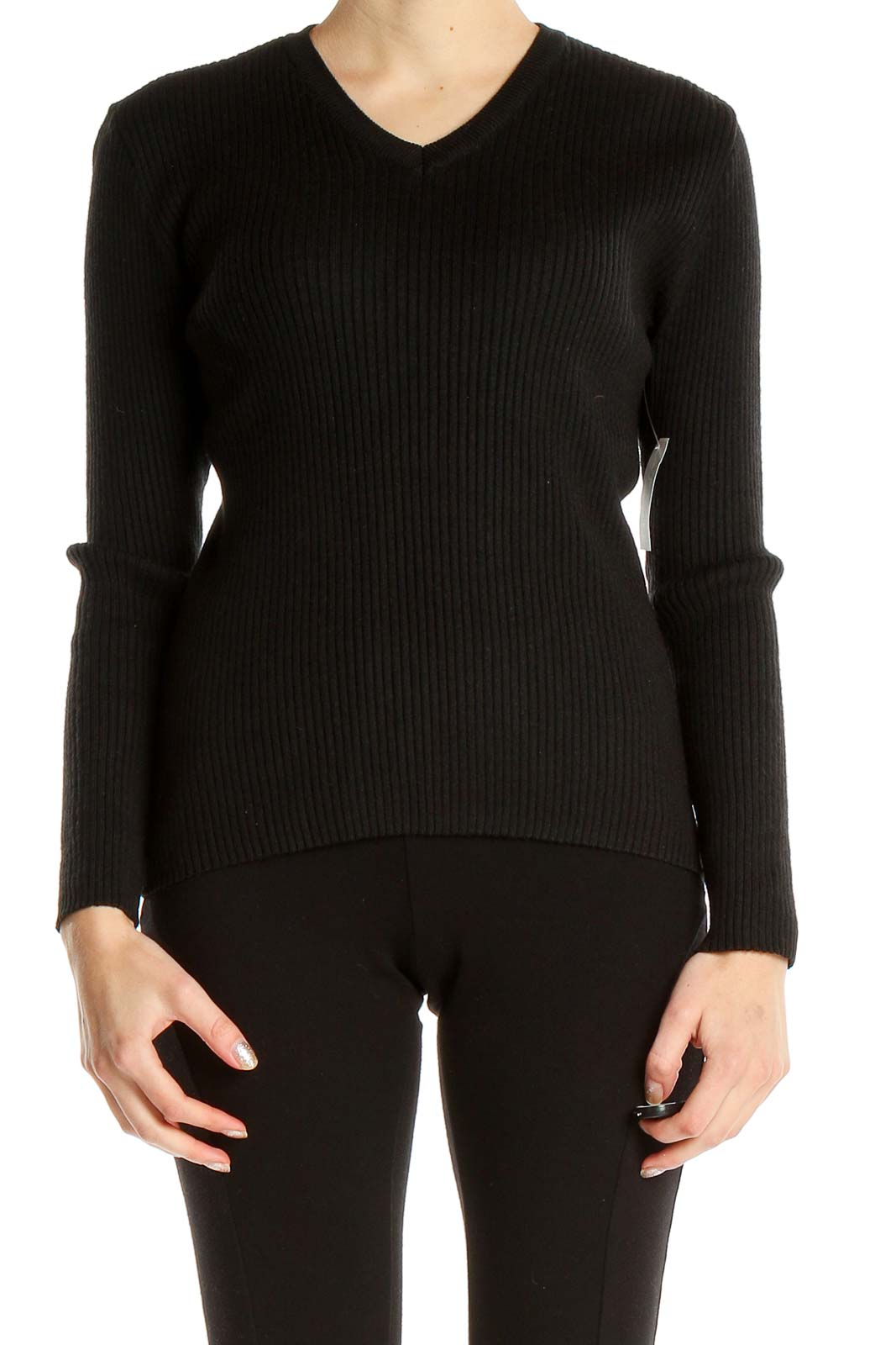 Black All Day Wear Sweater Front