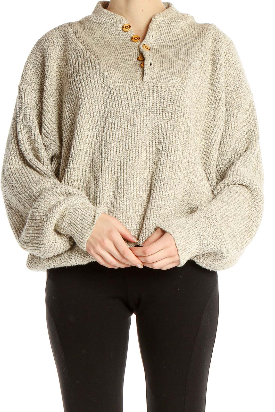Beige Retro Sweater Front