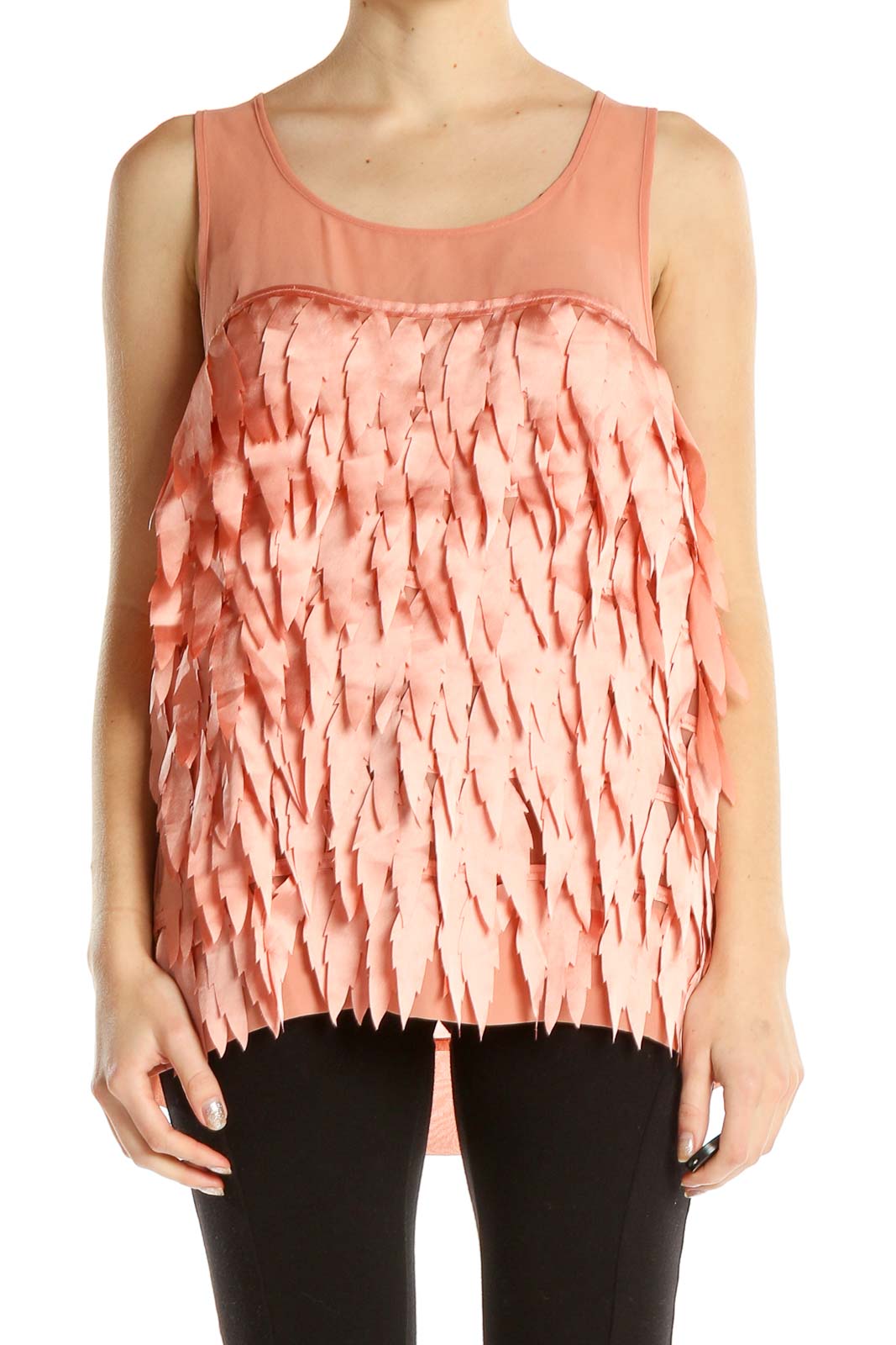Pink Textured Party Top Front