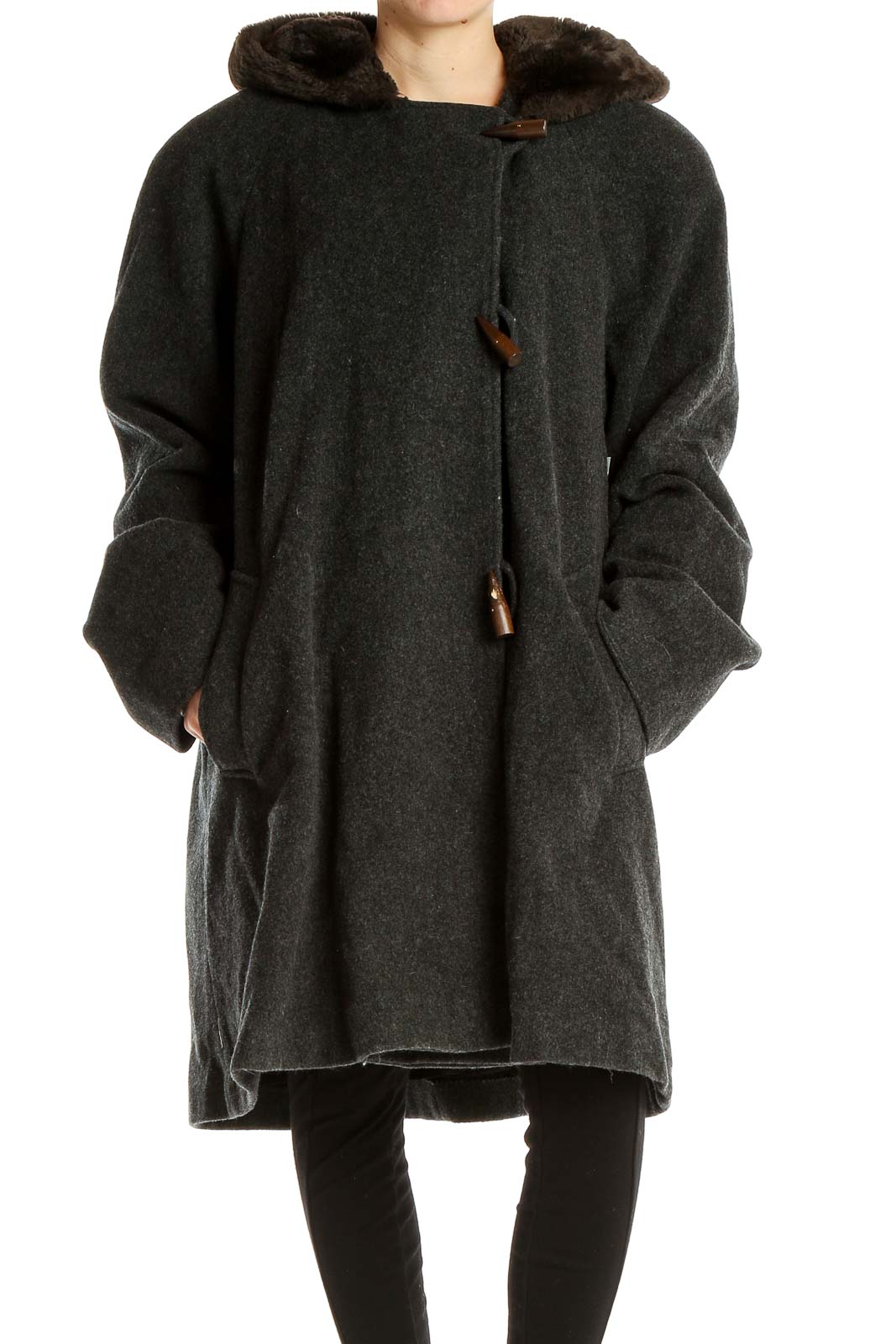 Gray Wool Coat Front