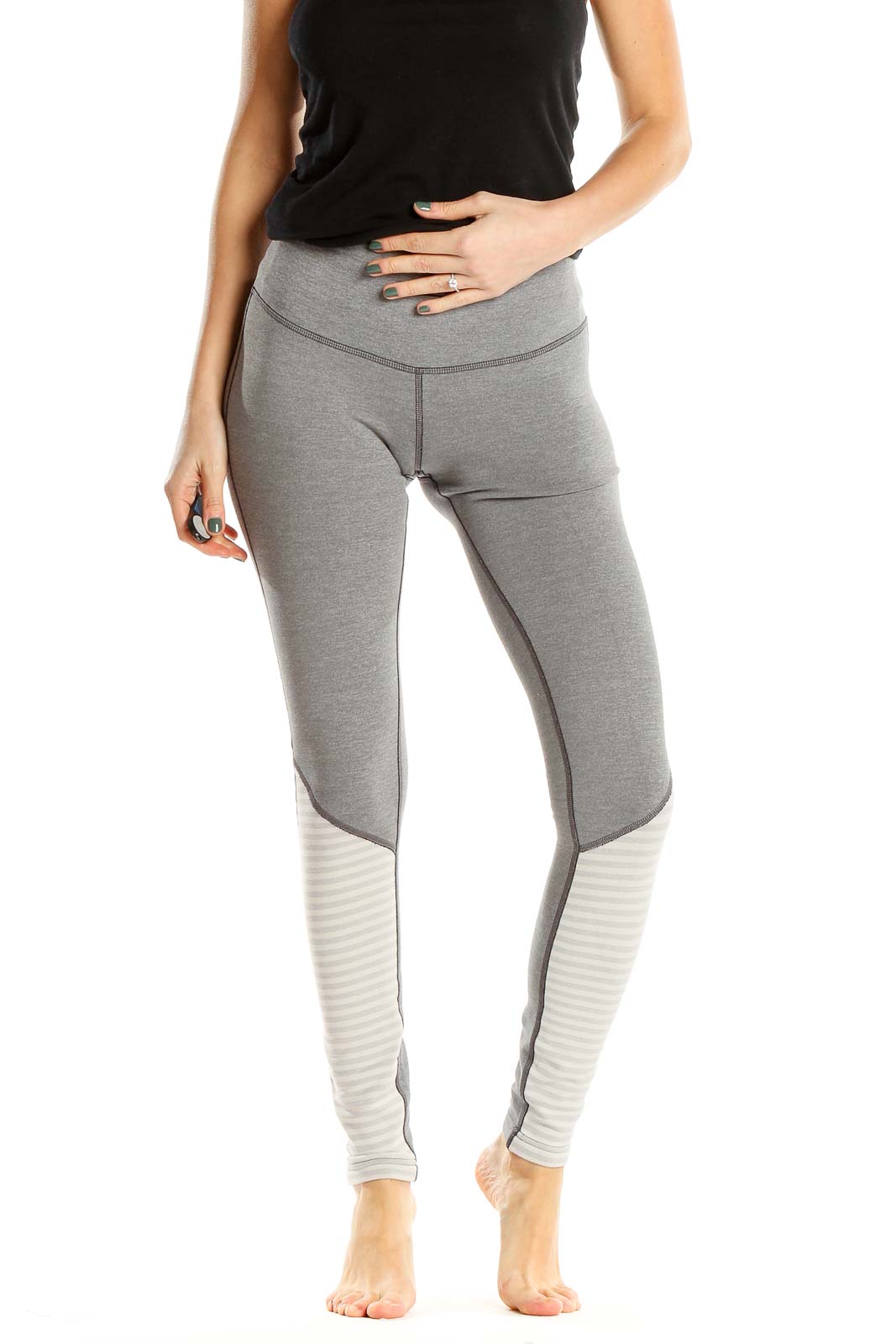 Gray Activewear Leggings Front