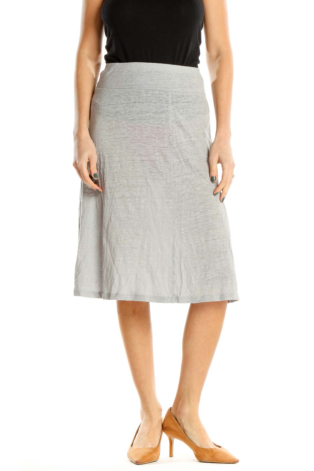 Gray Brunch A-Line Skirt Front