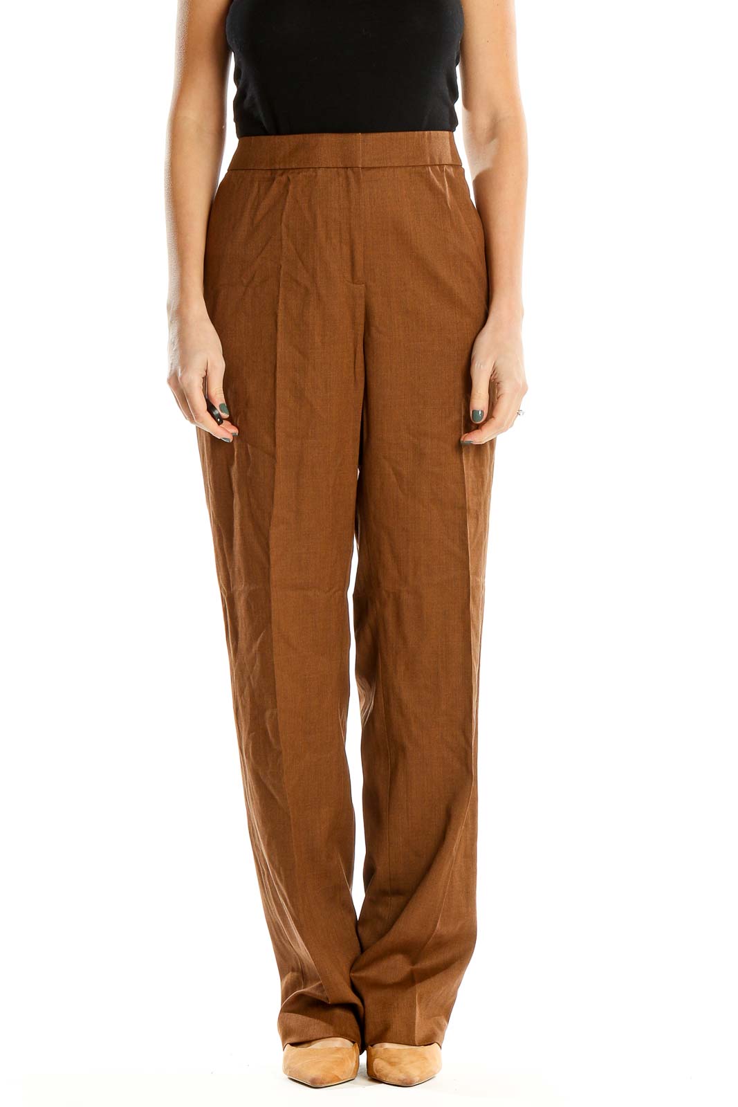Brown Classic Trousers Front