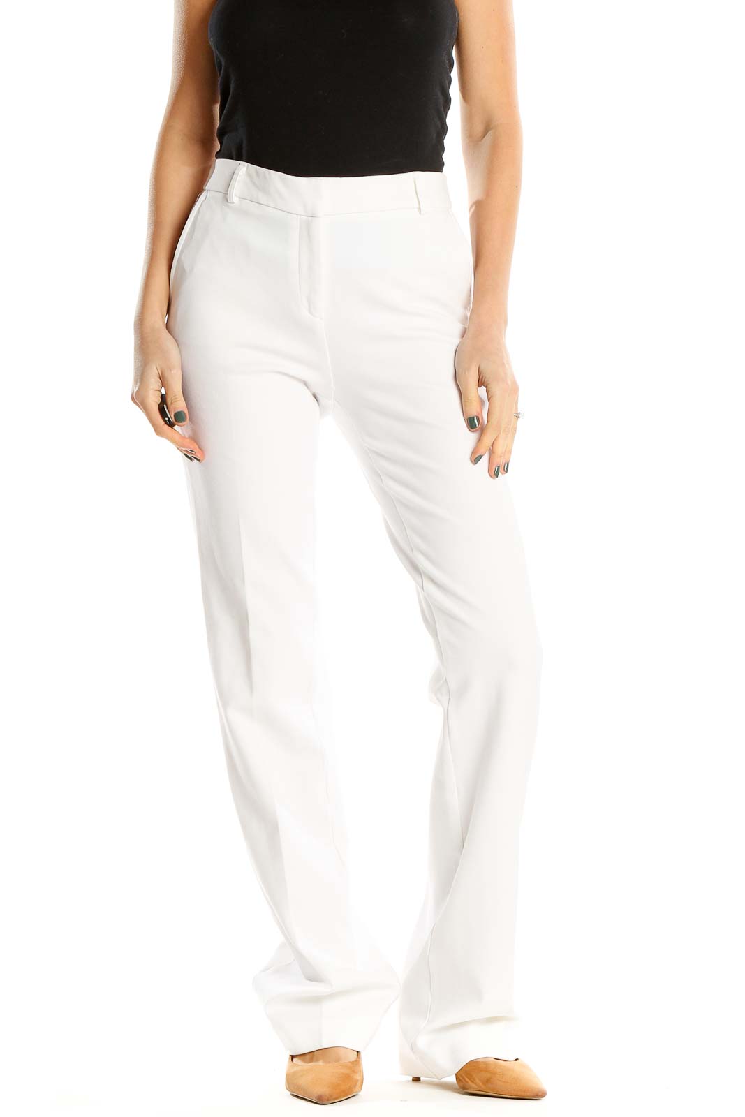 White All Day Wear Chino Pants Front