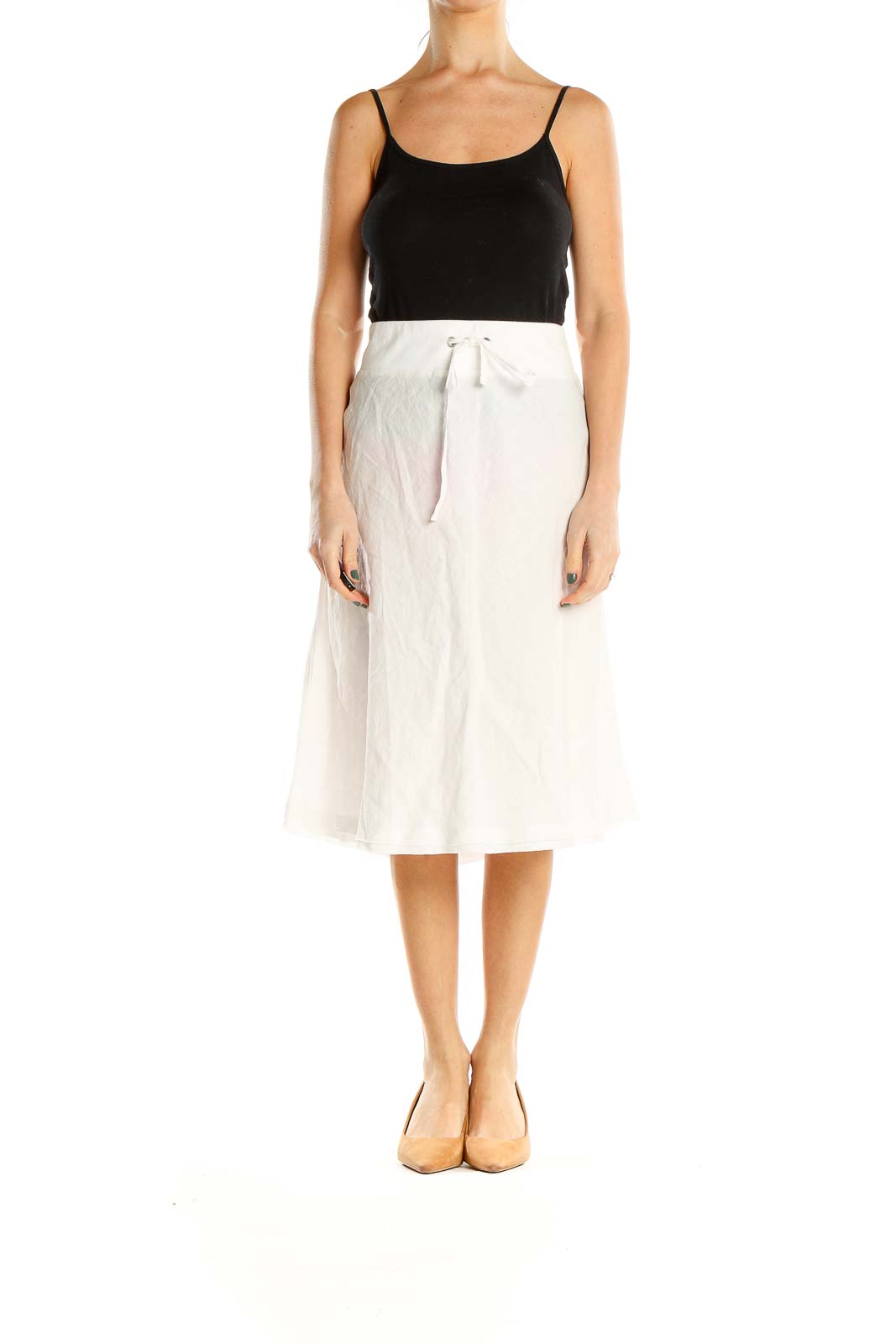 Eileen fisher white outlet linen skirt