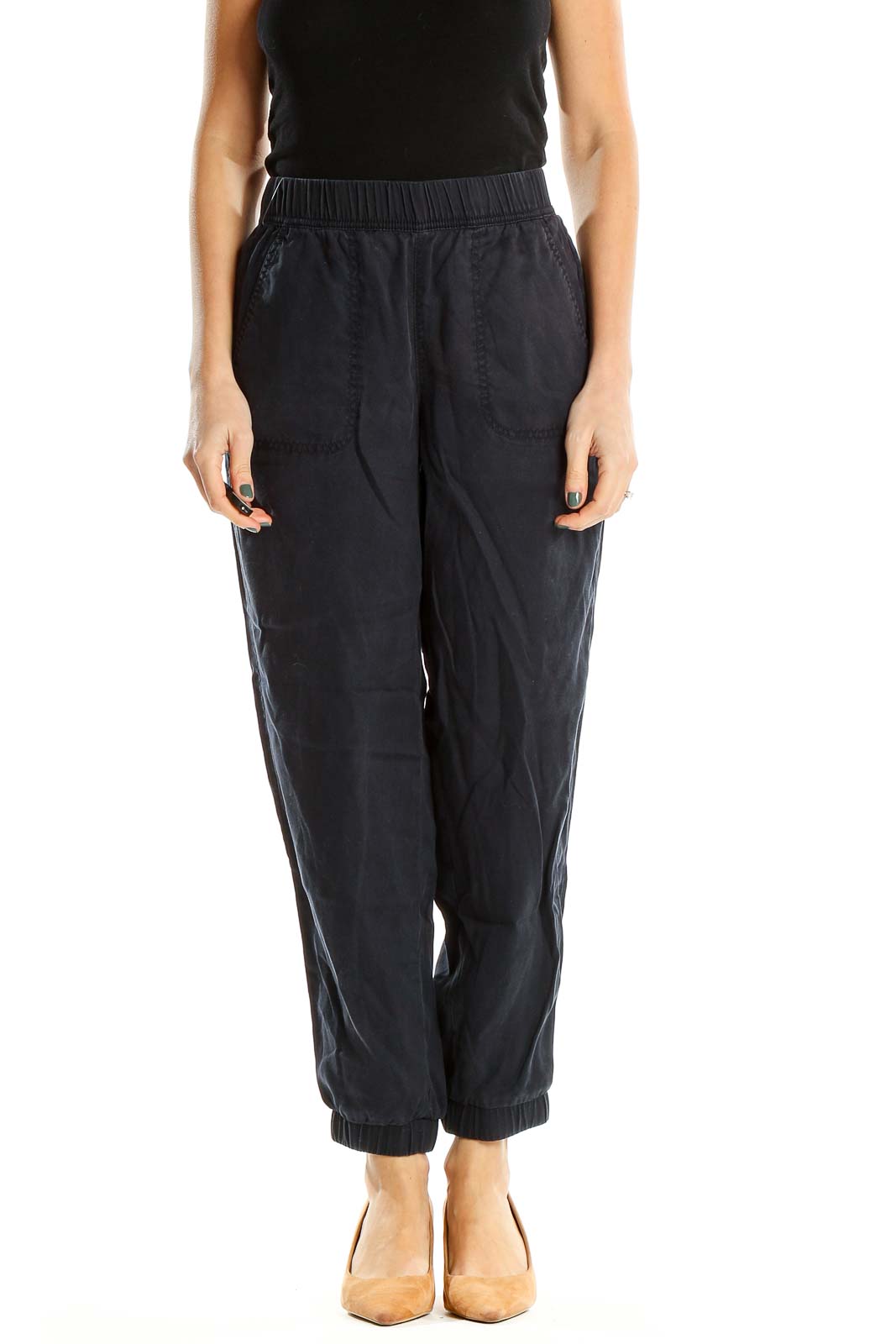 Blue Casual Trousers Front