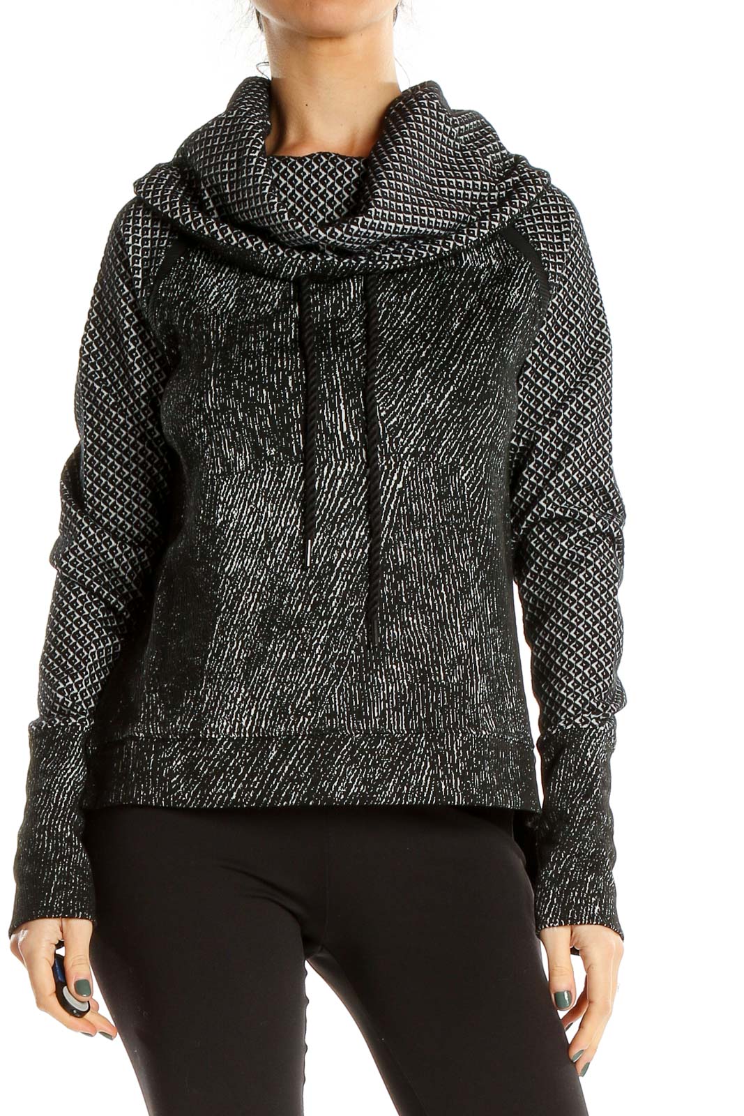Black Heather Activewear Sweatshirt Front