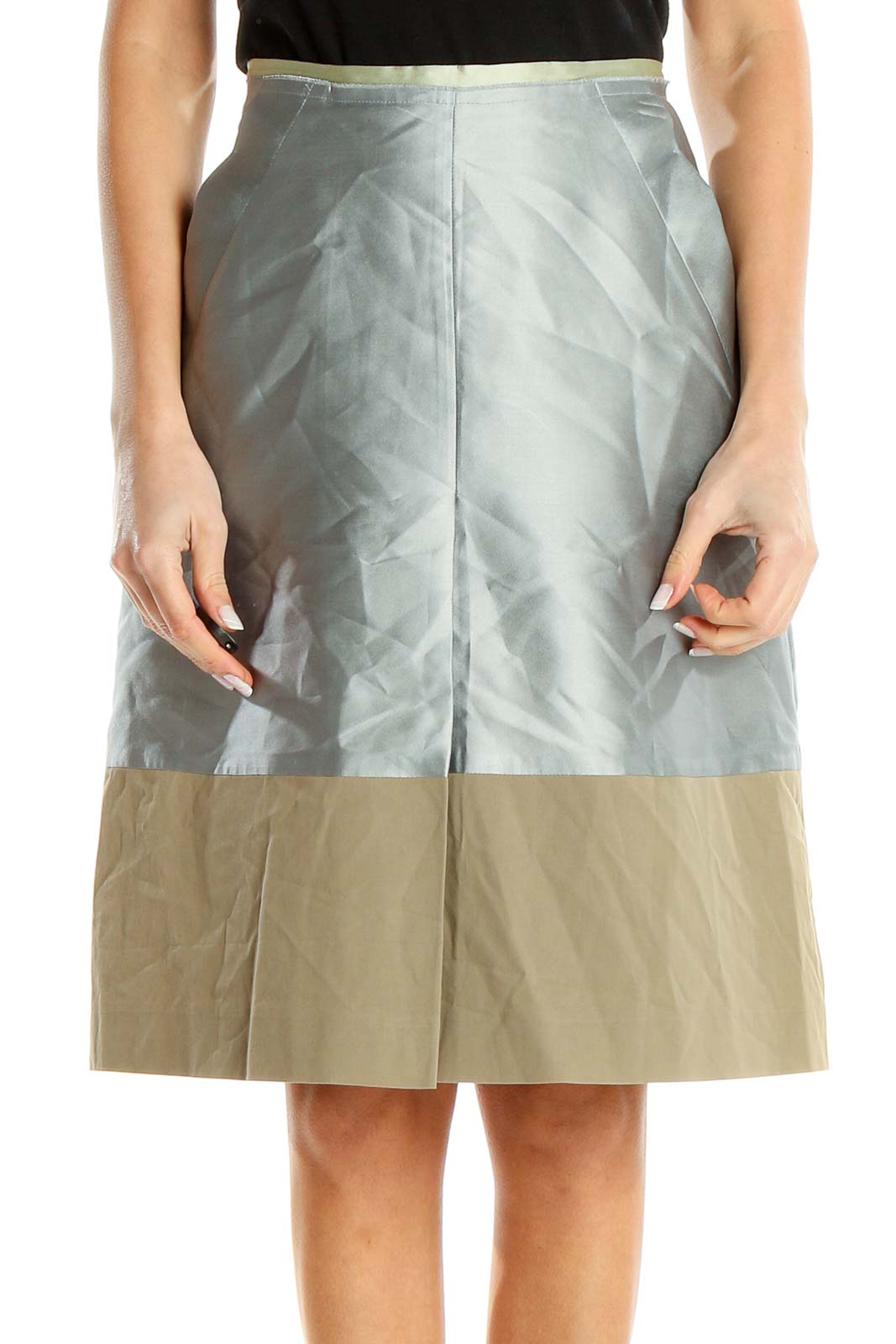 Gray Brunch A-Line Skirt Front