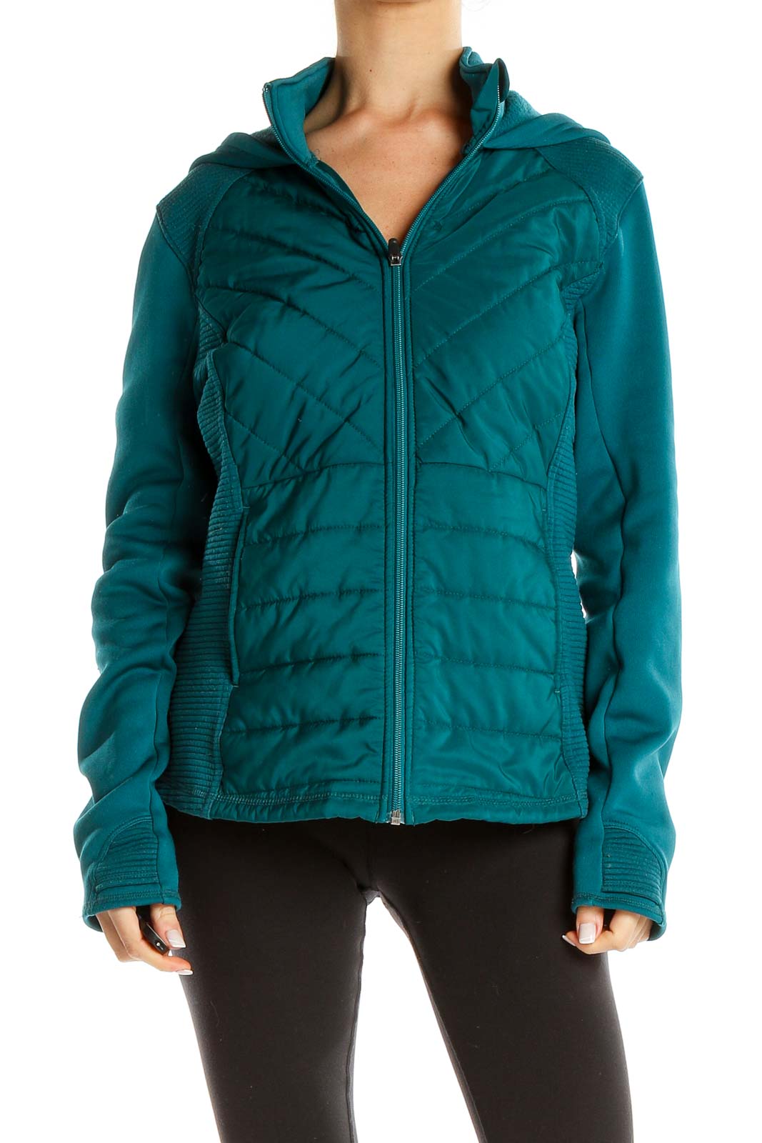 Blue Puffer Jacket Front