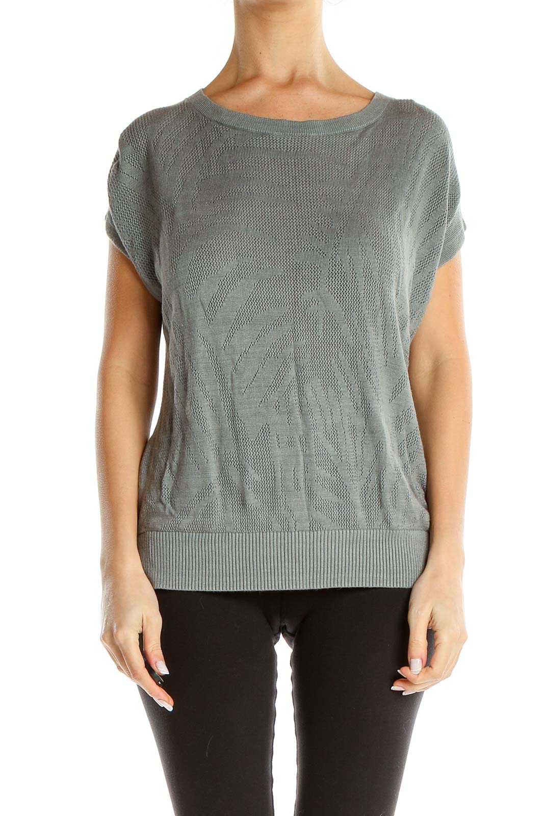 Gray Knitted Top Front
