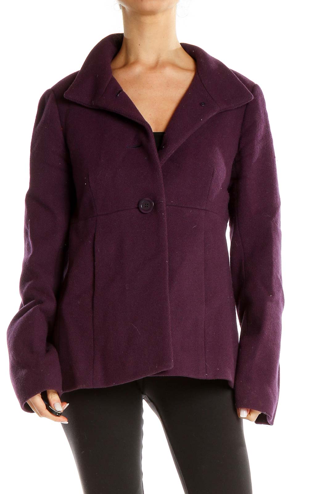 Purple Wool Retro Jacket Front