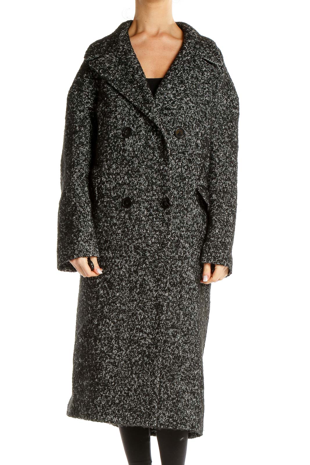 Black Heather Coat Front