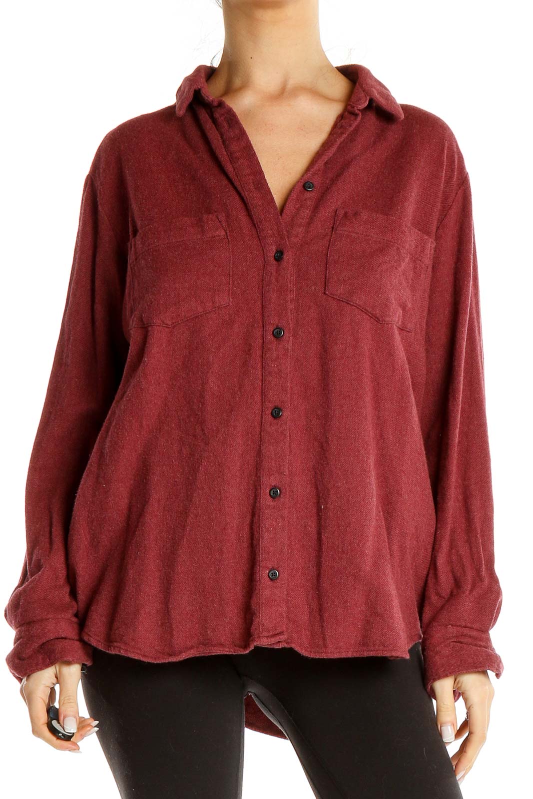 Red Cotton All Day Wear Top Front