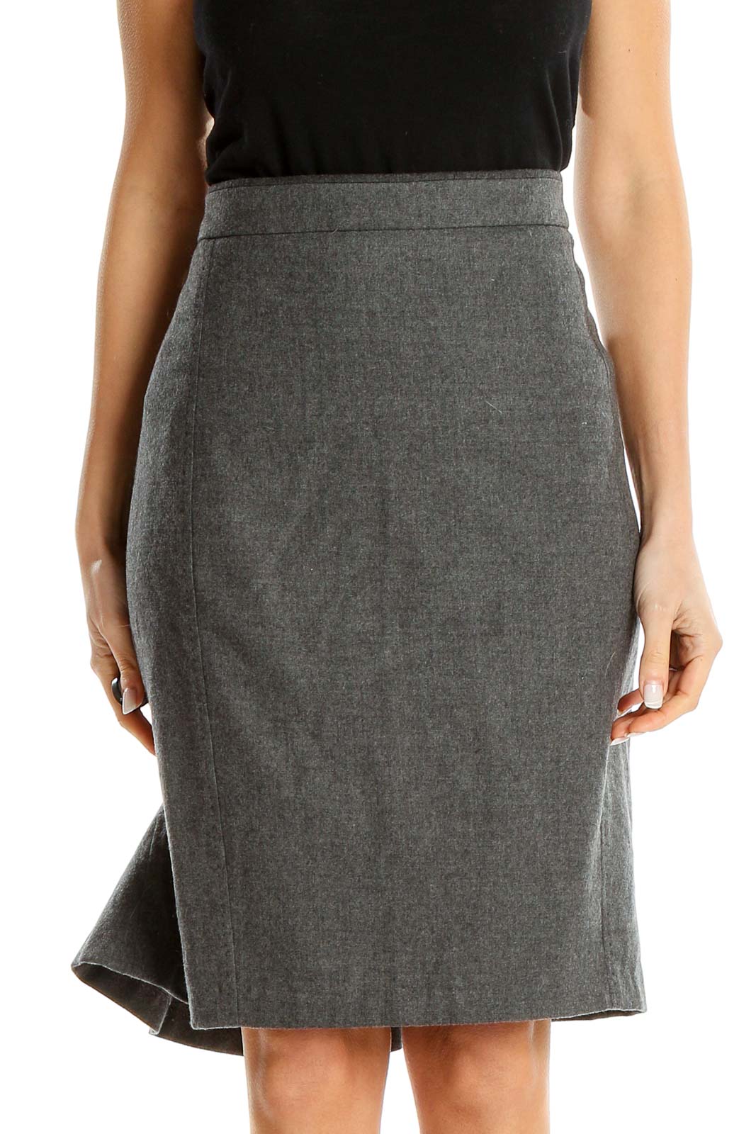 Gray Brunch Pencil Skirt Front