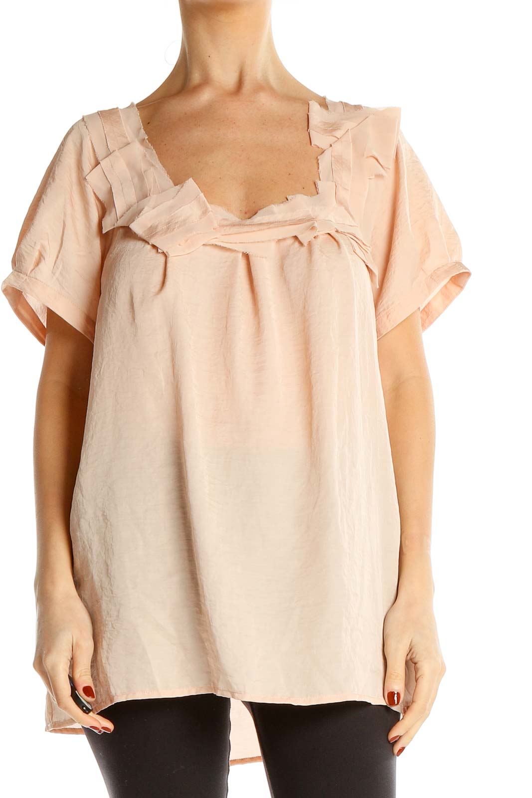 Pink Ruffle Blouse Front