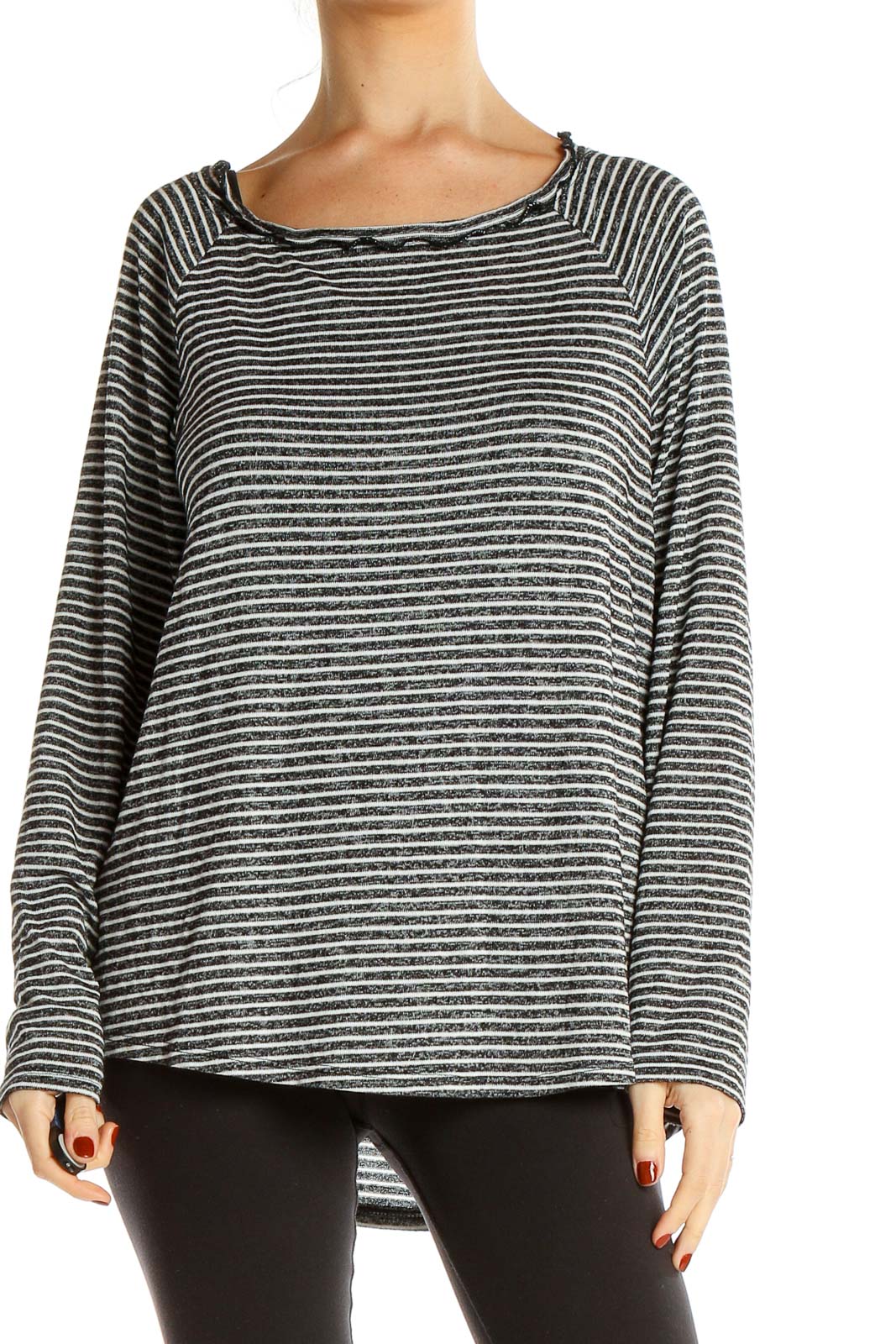 Black Striped All Day Wear Shirt Front