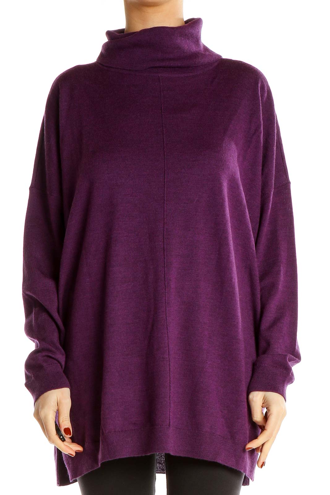 Purple All Day Wear Sweater Front