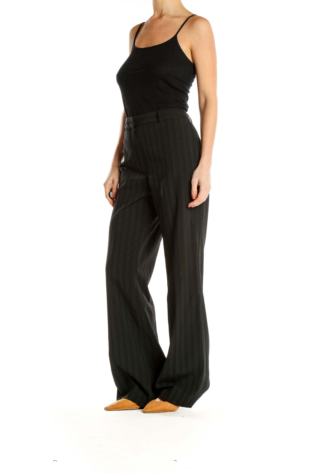 Simply Vera Vera Wang + Pinstripe Wide Leg Satin Pants