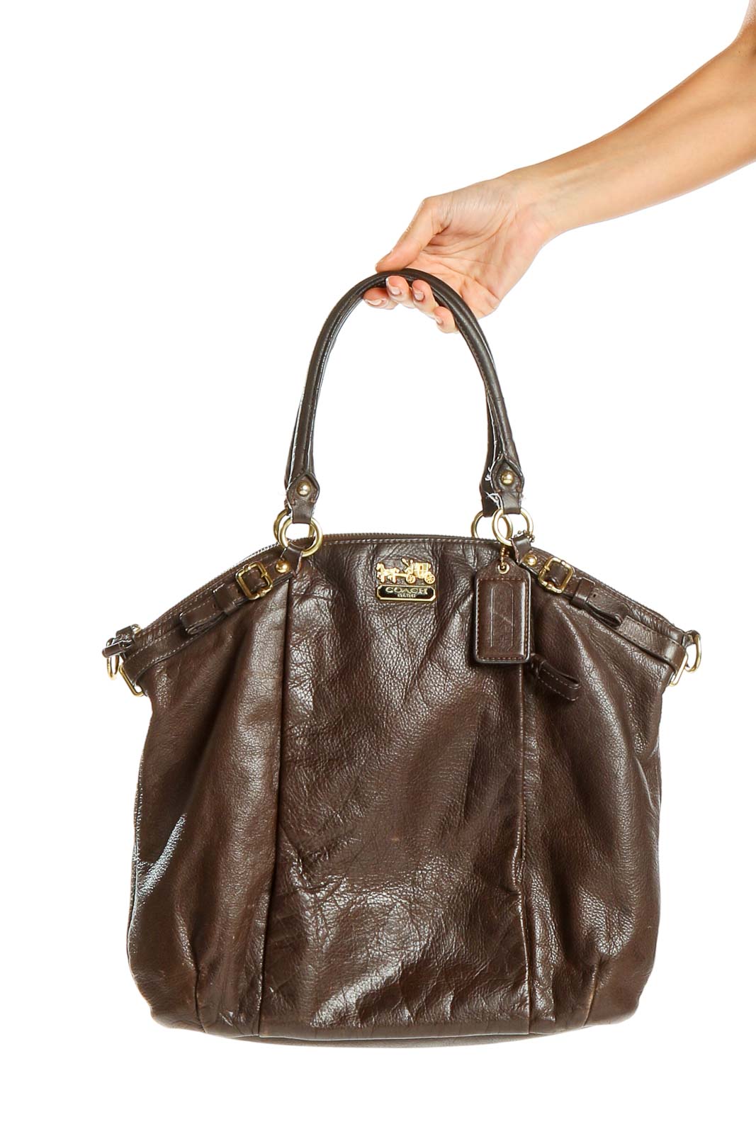 Brown Leather Large Purse Front