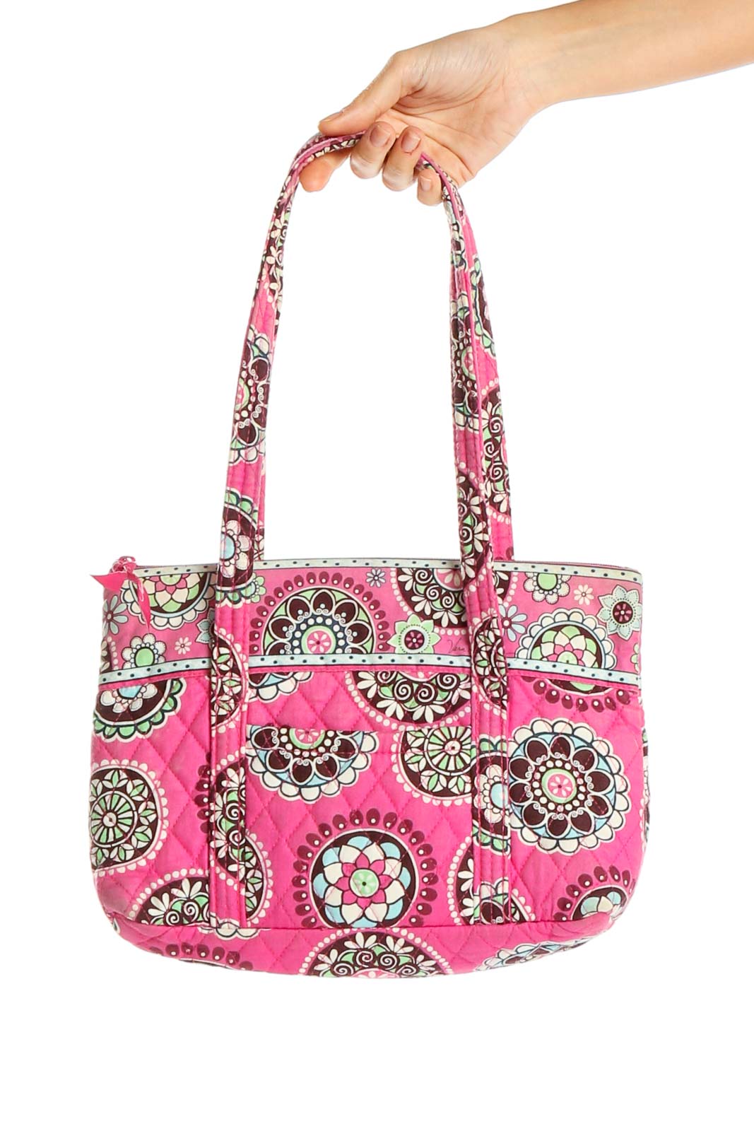 COTTON QUILTED CARRY BAG PINK