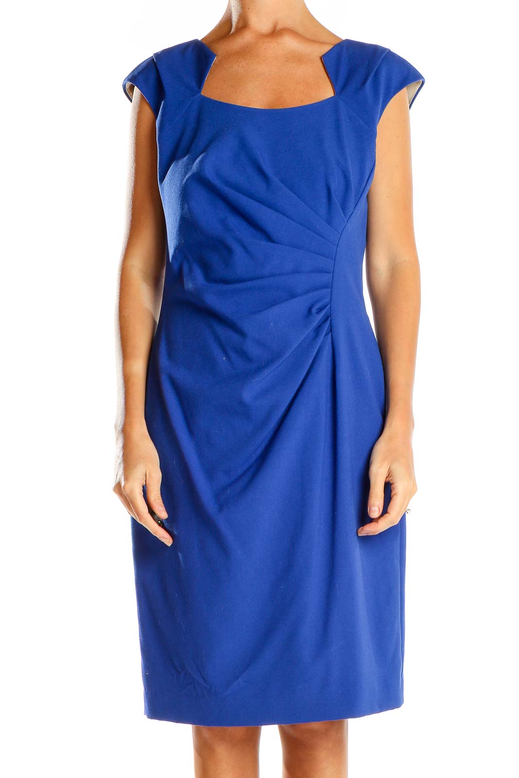 Calvin Klein - Blue Classic Sheath Dress Polyester Spandex Rayon | SilkRoll