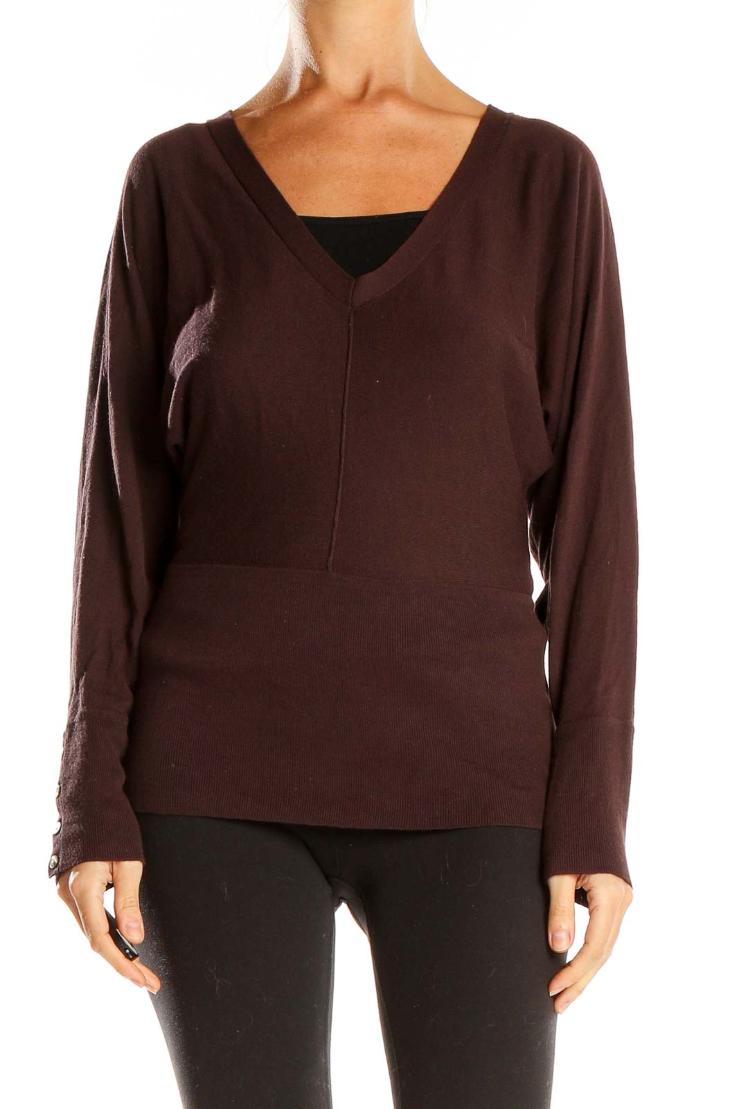 Brown Light Woven Sweater Front
