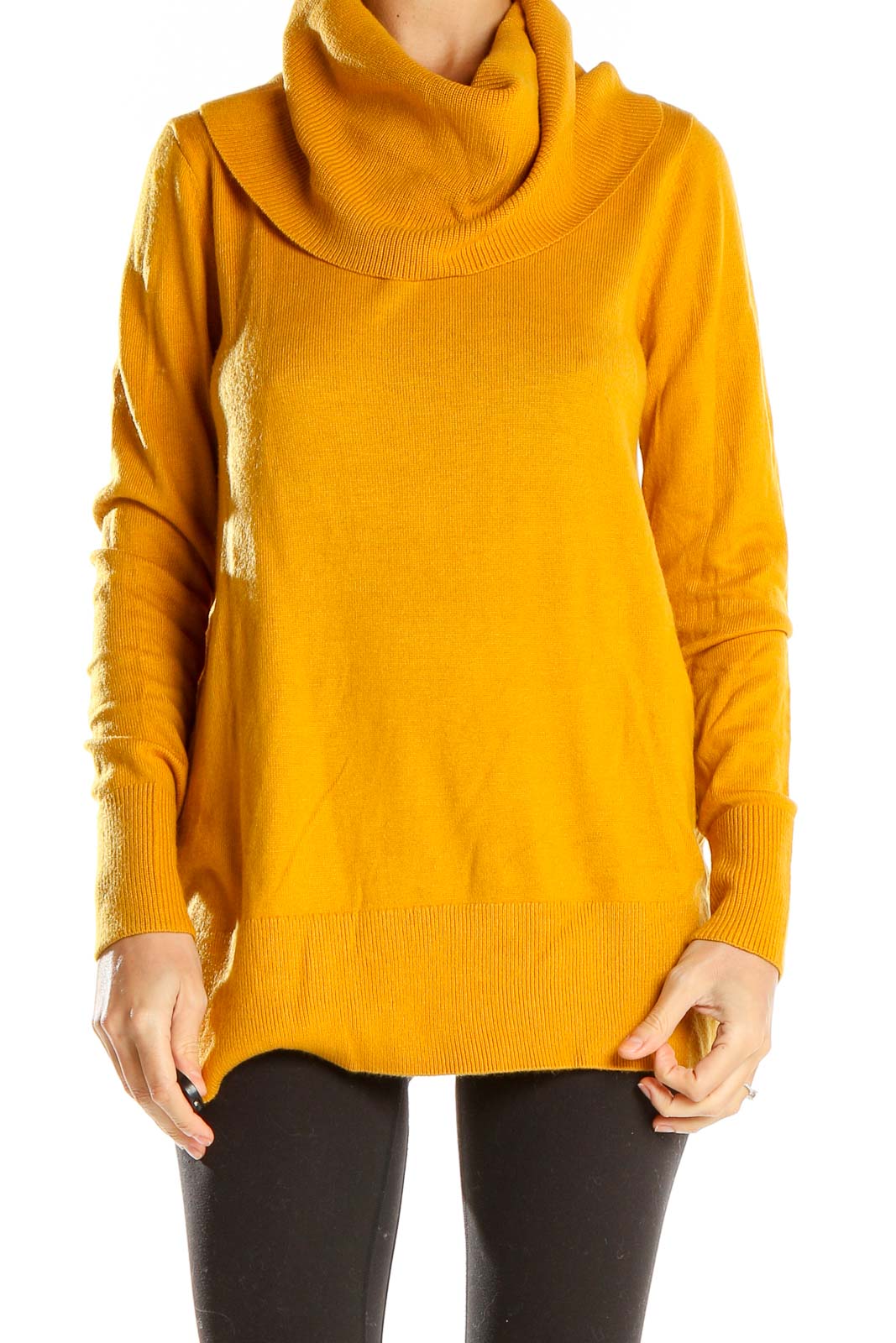 Yellow Turtleneck Sweater Front
