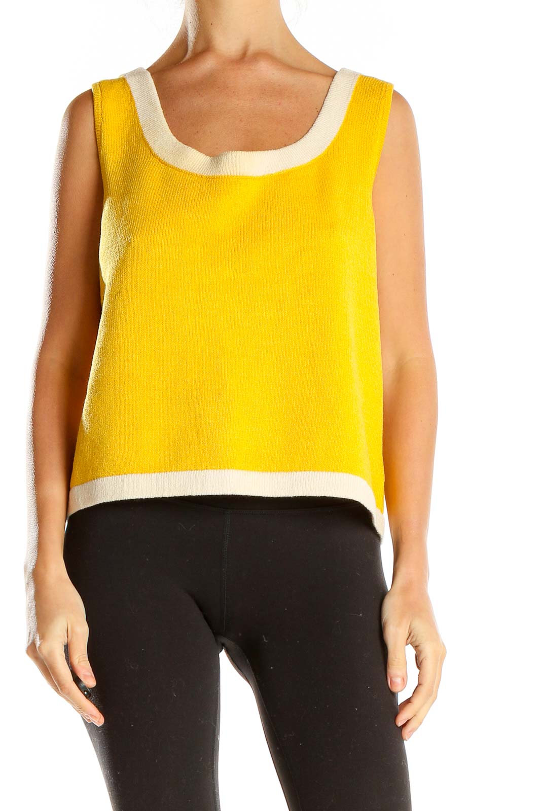 Yellow Woven Tank Top Front